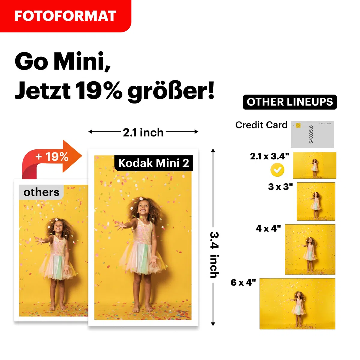 KODAK Mini Shot 2 Retro 4PASS 2-in-1 Sofortbildkamera und Fotodrucker (5,3x8,6cm) + 8 Blatts, Gelb