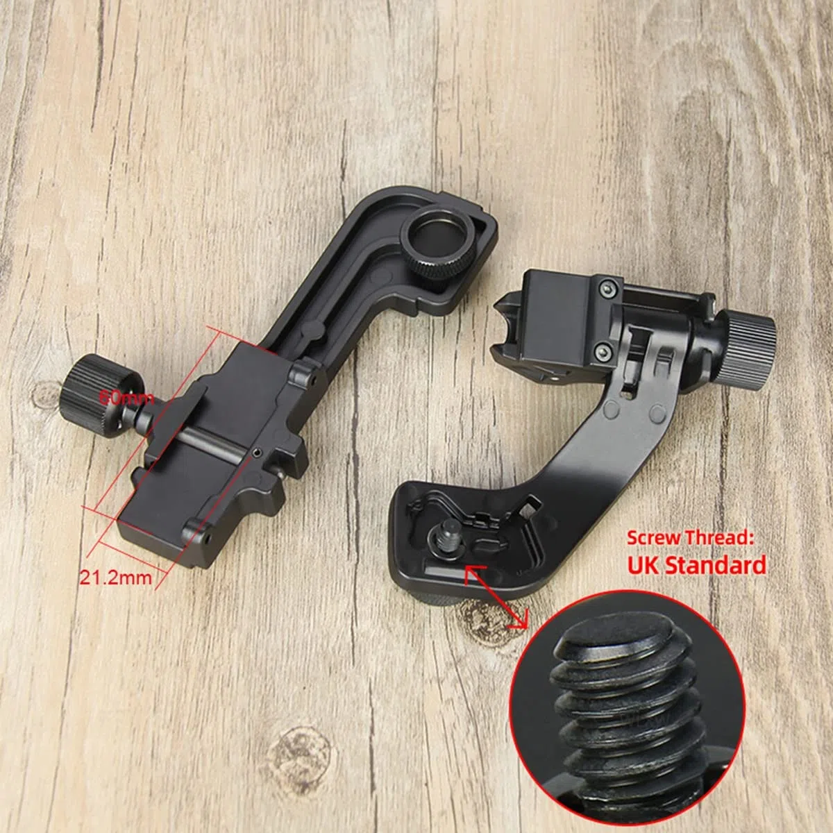 WLXW CNC Aluminium Nachtsichtbrille J-Arm Mount Adapter Nachtsichtgerät Zubehör NVG-Halterungs Set, für Helm Mount Picatinny Rail