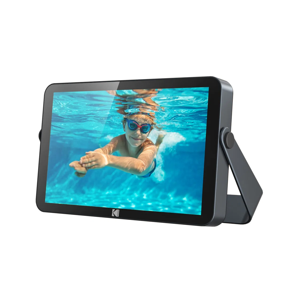 Kodak Digitaler Bilderrahmen 10 Zoll WiFi 6, Touchscreen Full HD 1200 x 1920, 32 GB, Akku 3800 mAh, Diashow & Musik, Wetter Auto, Teilen über WLAN 2.4G/5G – Schwarz
