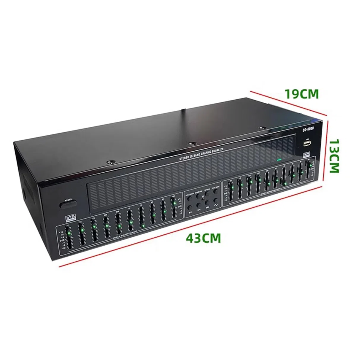Digitaler Audio -Stereo -Grafik -EQ, Digitaler Equalizer, Dynamisches Spektrum -Display Von 31 -Banden, 12 Rhythmusmuster, Doppelte 10 -Segment -Unabhängige Tuning Mit Rauschreduzierung, Home EQ