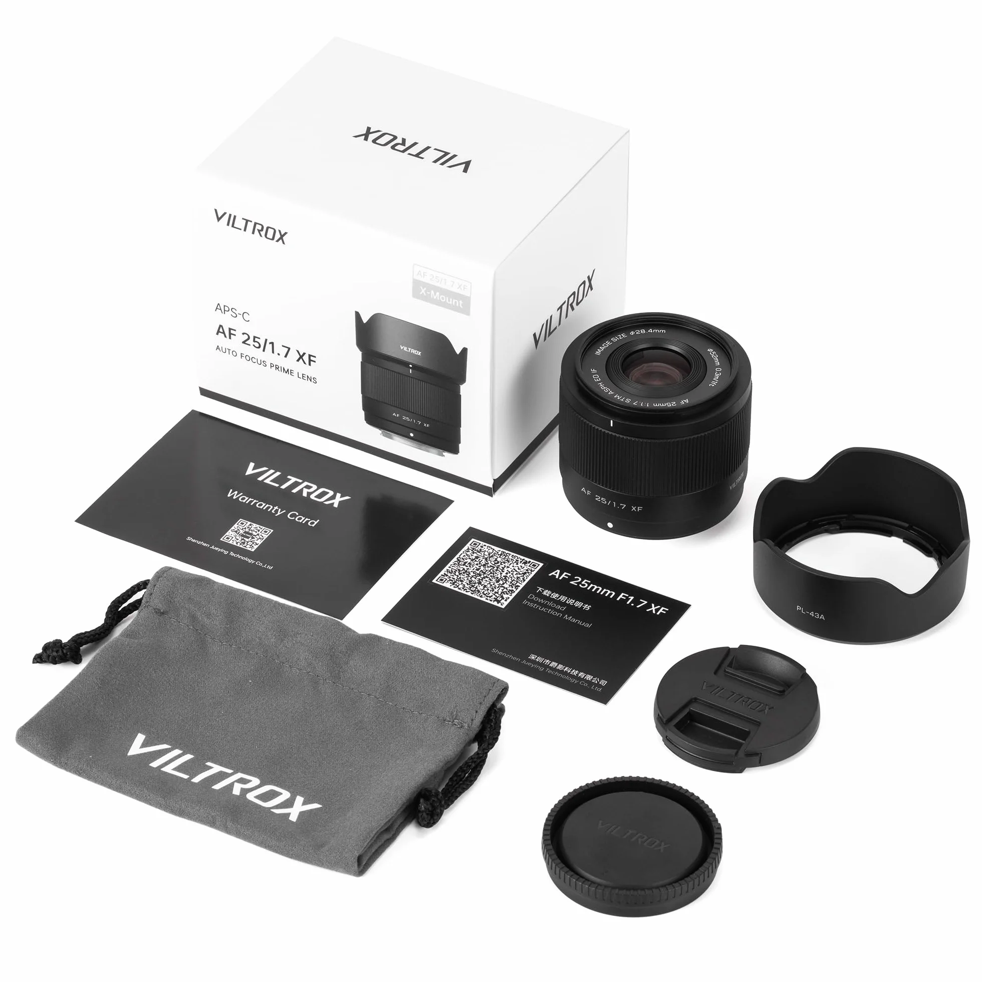 VILTROX 25mm f1.7 Fuji, Autofokus 25mm f1.7 XF Mount Objektiv für Fuji X-Mount Kamera X-T4 X-T10 X-T20 X-T30 XT30II X-T200 X-H2 X-H2S X-T5 X-S20 X-T50 X-M5
