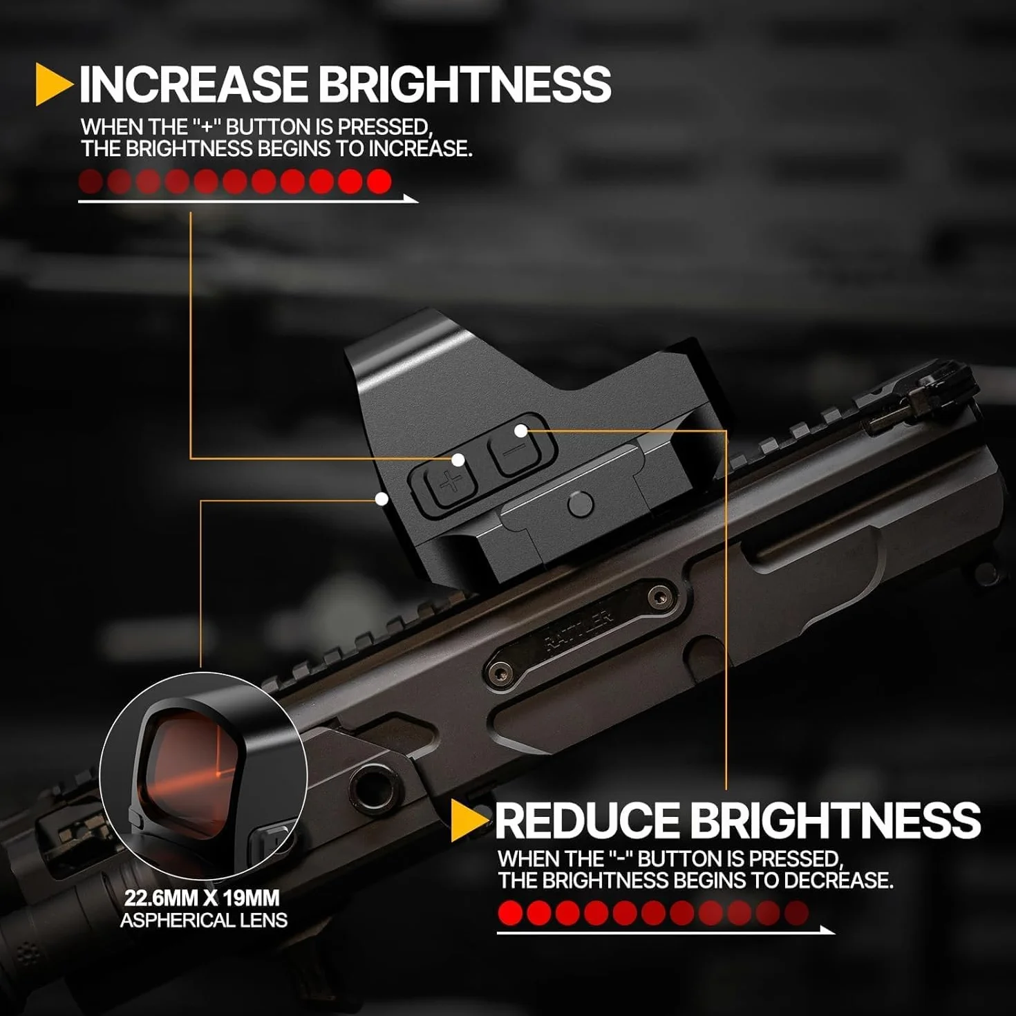 Feyachi RDS-59 Red Dot Visier für Pistole 3 MOA Micro Handgun Rotpunktvisier Zielfernrohr Mini Visier mit Adapterplatte für MOS & Picatinny-Montage