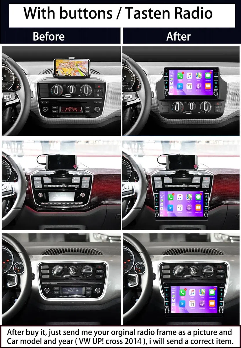 8" Android Auto Radio GPS Navigator Carplay Fit for VW Load UP 121 122 123 BL1 BL2 BL3 Fit for Skoda Citigo E-Citigo AA NF1 NE1 RCD215 mit BT FM USB TPMS SWC Mirror Link