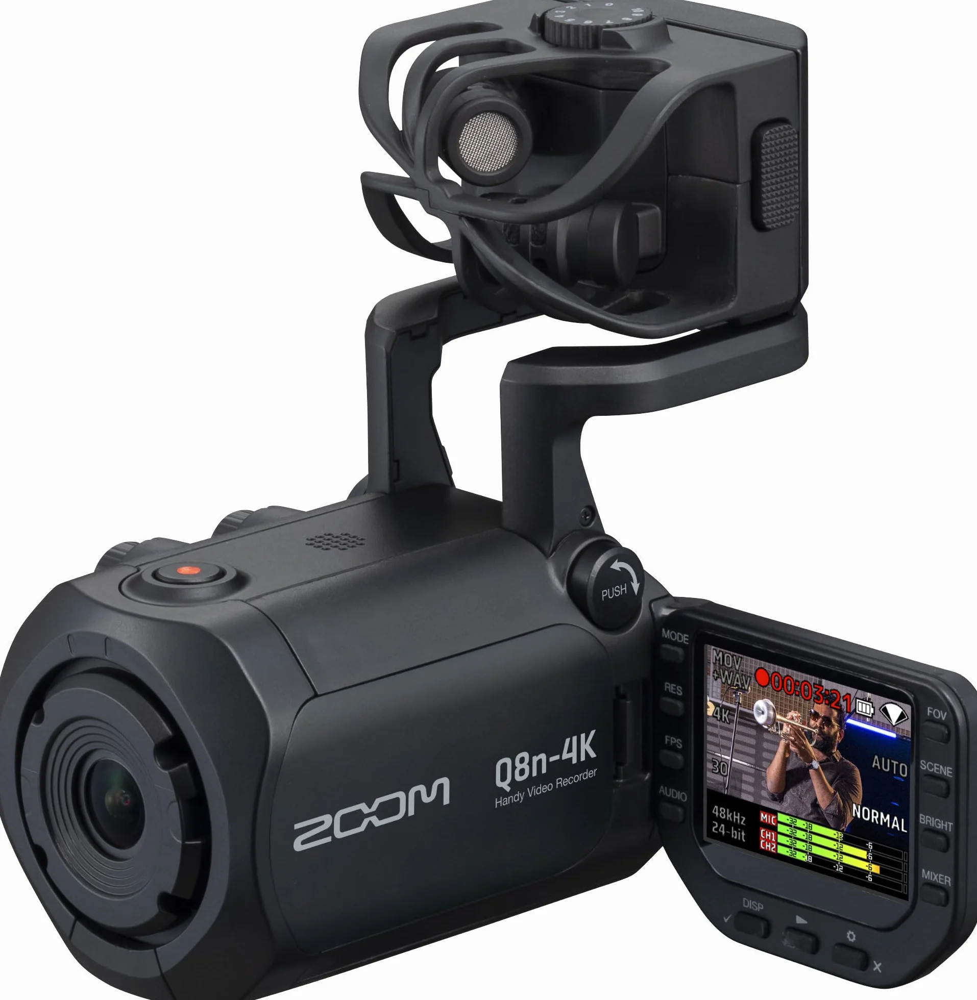 ZOOM Q8n-4k Video Handy Recorder, 4k UHD Camcorder mit 4-Spur Audio, XLR/Line, professionelles Bild und Ton für Film, Musik, Live-Streaming, kreative Inhalte, schwarz