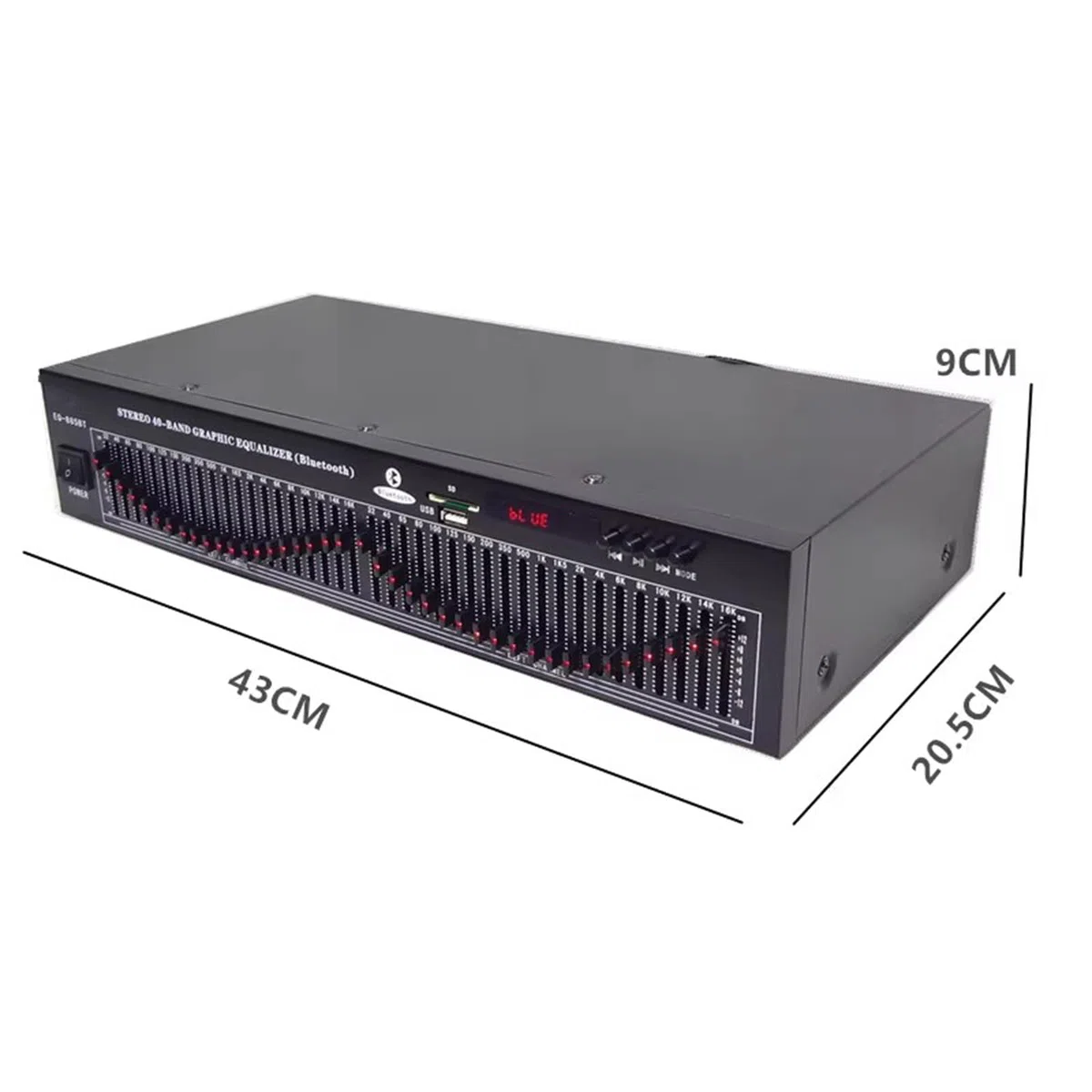 Dual 20-Band-Stereo-Equalizer, 5,0 Bluetooth Equalizer, HiFi Home EQ Tuning Equalizer Mit Digitalem Display, Fernbedienung, Rauschreduktion Für Den Aufnahmestudio