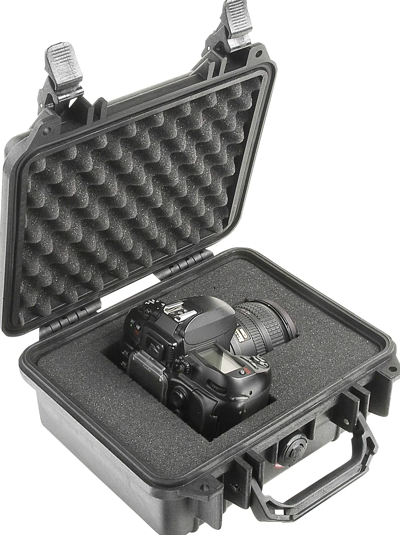 PELI 1200 Koffer für Profikameras, IP67 Wasserdicht, 4L Volumen, Mit Schaumstoffeinlage (Anpassbar), Schwarz