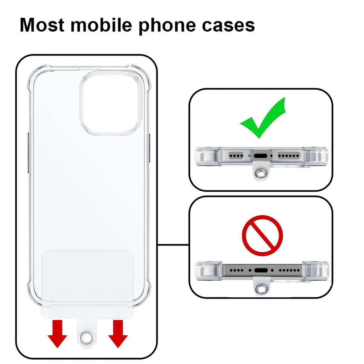 Handykette Universal zum Umhängen Handyband Kordel Kette für aus Nylon, Kompatibel mit jedem Handy und Smartphone,Phone Lanyard + 1 Stück Pad