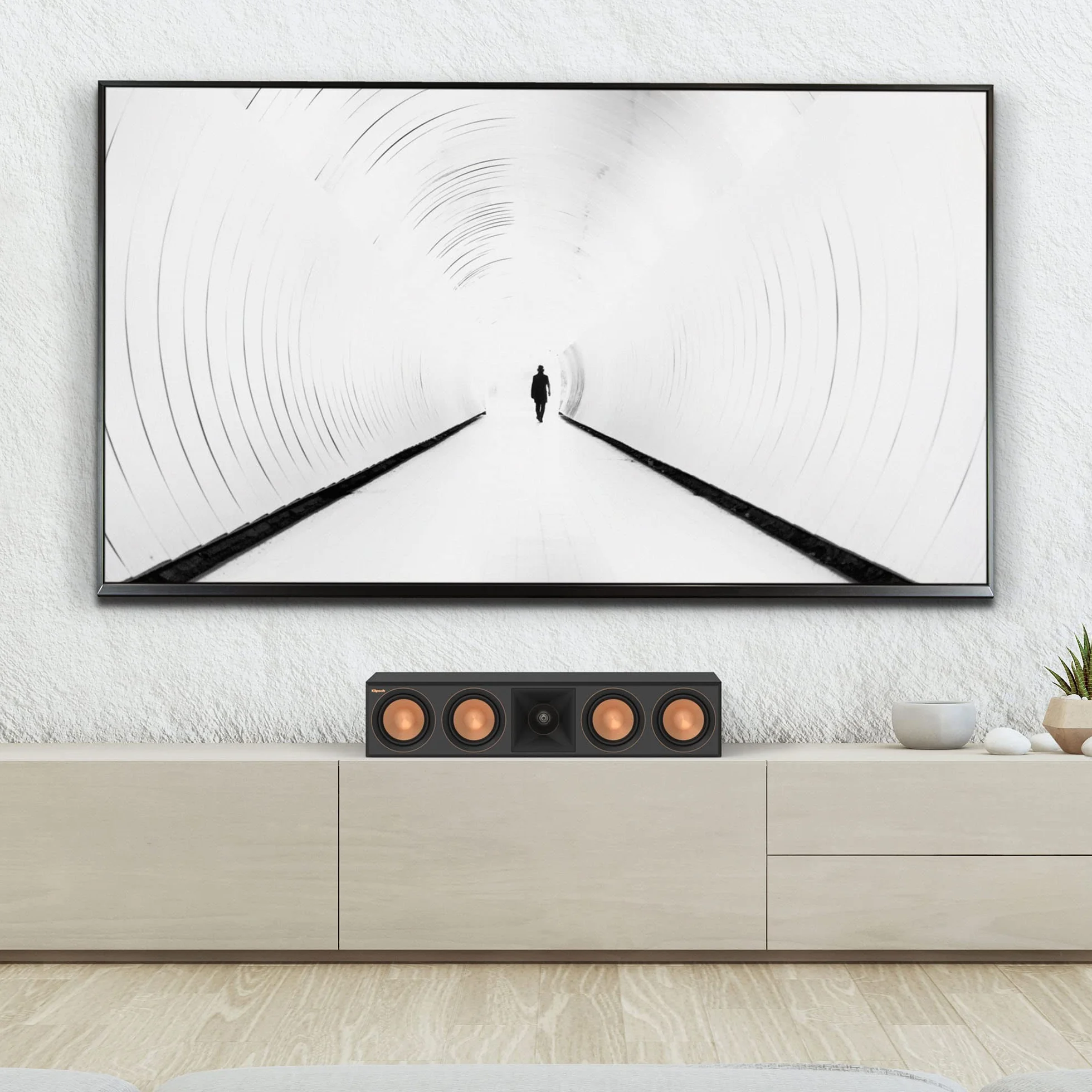 Klipsch Reference Premiere RP-504C II Center Channel Heimkino-Lautsprecher mit aktualisierter Tractrix-Horn und Port-Technologie und 13,3 cm (5,25 Zoll) Tieftöner für kristallklaren Dialog in Ebenholz