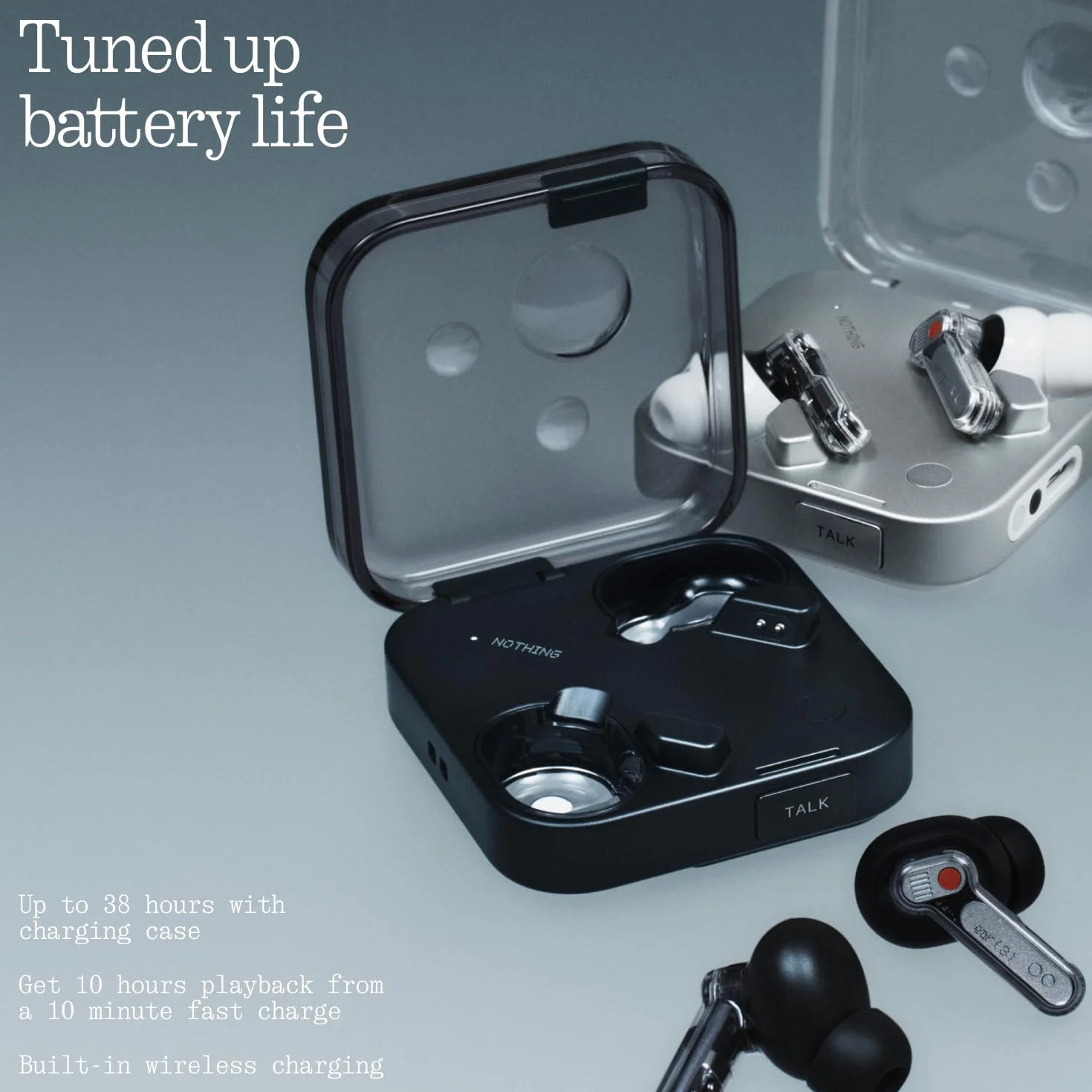 Nothing Ear (3) Kabellose In-Ear Kopfhörer, Adaptive Geräuschunterdrückung, LDAC Hi-Res Audio, Super Mic, IP54, Schnellladen, Bis zu 22 Std. Akkulaufzeit, Kompatibel mit Android & iOS – Schwarz