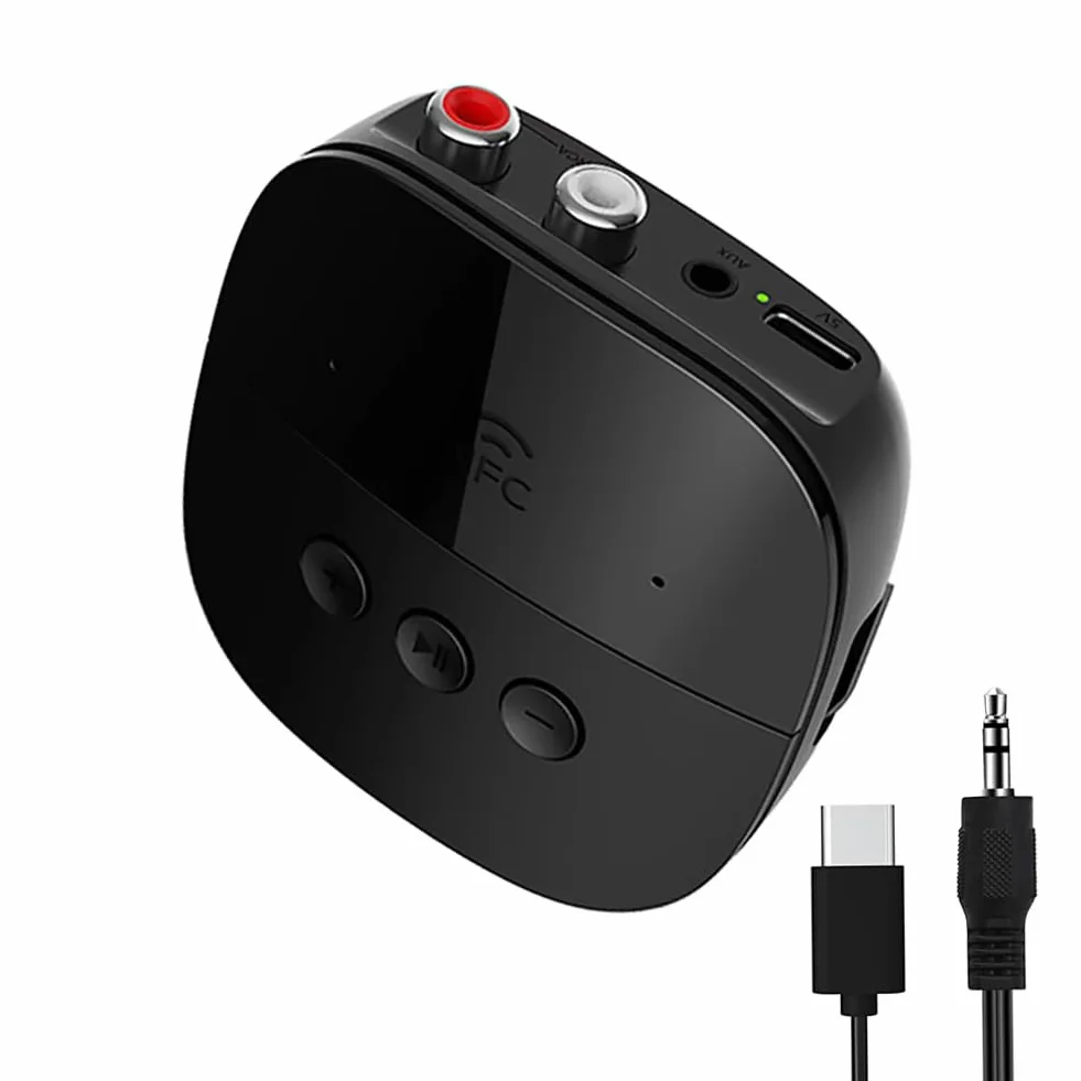 eppfun Bluetooth 5.2 Audio Adapter, Bluetooth Empfänger Receiver für Stereoanlage mit 3.5mm AUX Klinke & Cinch für Lautsprecher, Verstärker, Home Stereoanlage