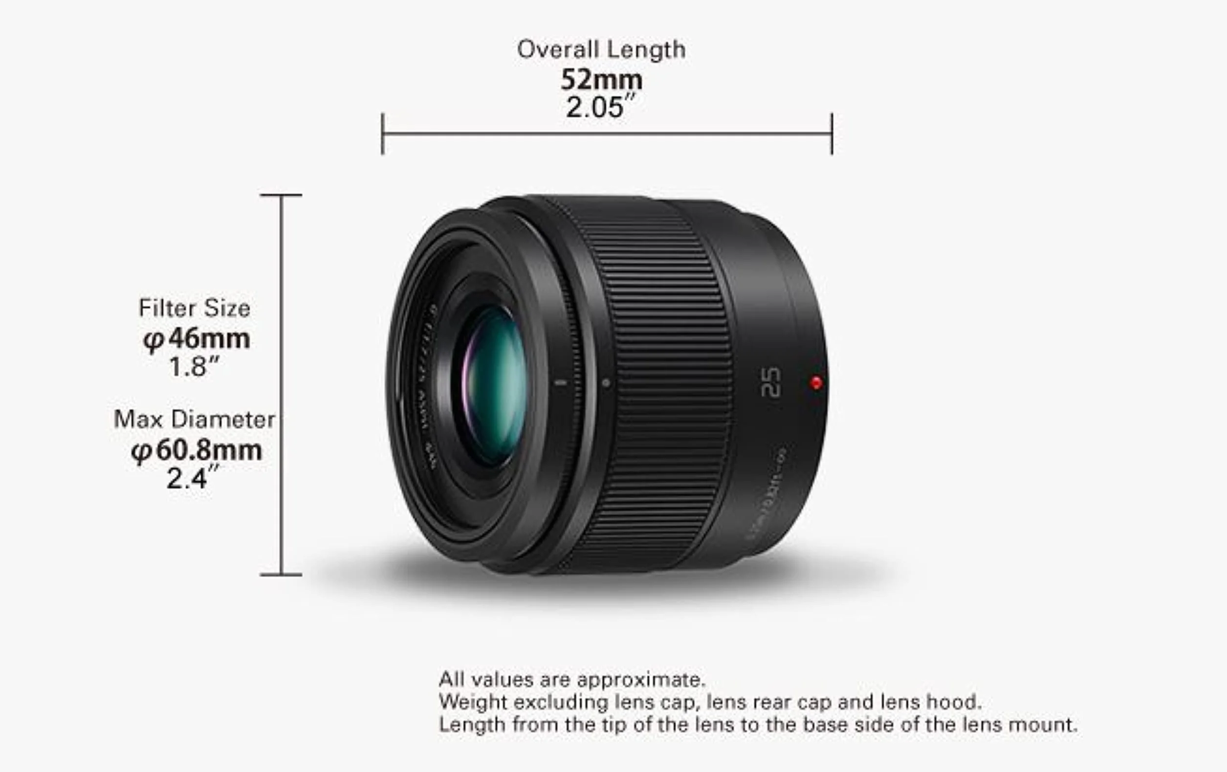 Panasonic Lumix 25 mm F1.7 | H-H025E-K Prime Objektiv, Schwarz — Micro 4/3-Halterung kompatibel Panasonic & Olymp