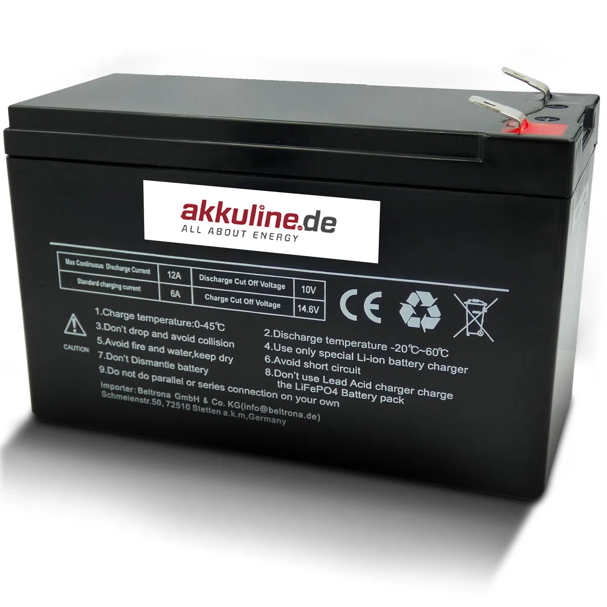 Ersatzakku kompatibel mit Teufel ROCKSTER AIR – auslaufsicher & wartungsfrei, LiFePO4, 12V 9Ah