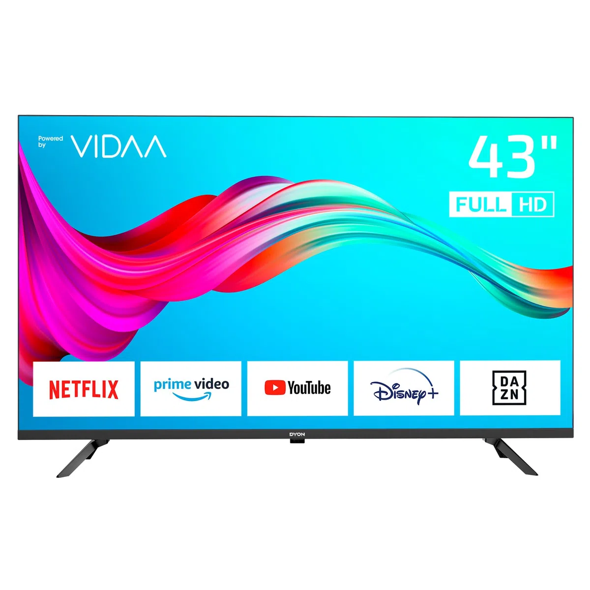 DYON Smart 43 VX - 43 Zoll (108 cm) Full-HD Smart TV mit HD Triple Tuner (DVB-C/-S2/-T2), App Store, Prime Video, Netflix, YouTube, DAZN, Disney+, waipu.TV, Hotelmodus
