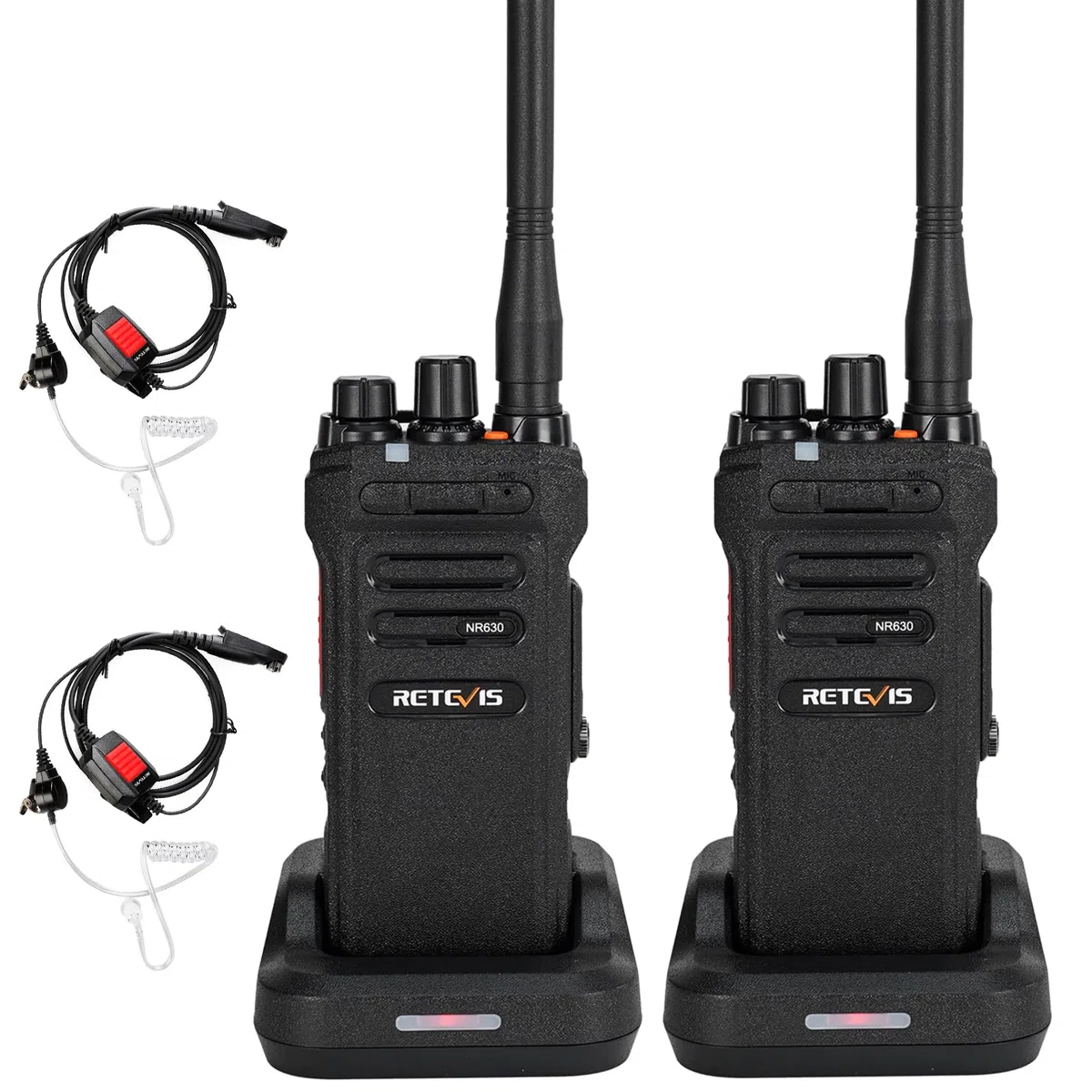 Retevis NR630 Funkgerät Große Reichweite, Walkie Talkie Erwachsene, Gruppenanrufe, Geräuschunterdrückung, IP67 Wasserdichtes, 2800mAh, Robust Funkgeräte mit Headset für Restaurant, Sicherheit(2 Stück)
