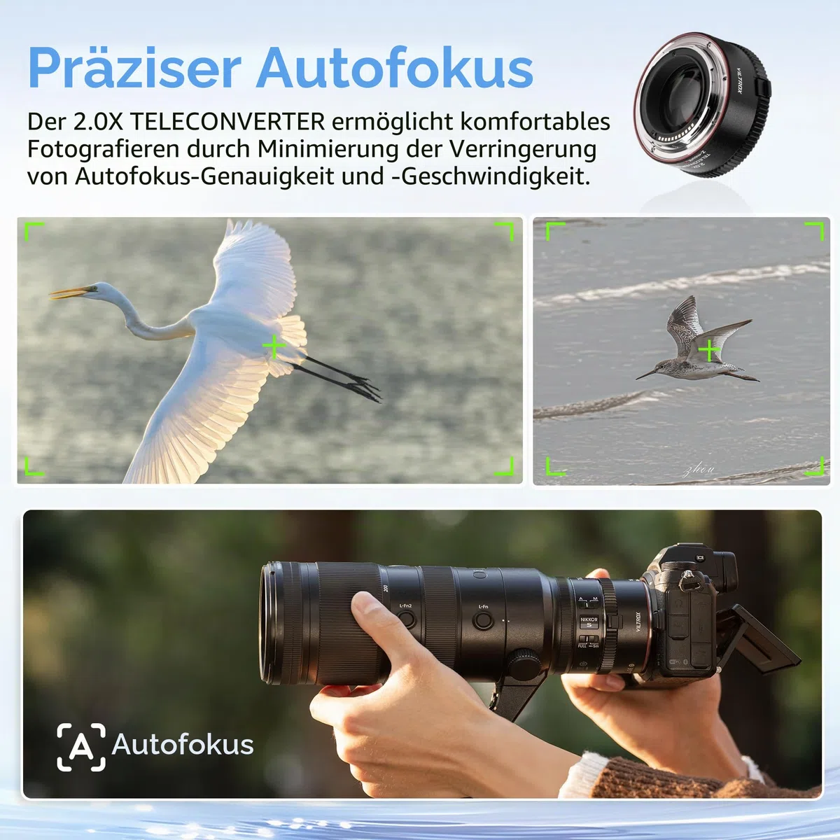 VILTROX TC-2.0X Telekonverter für Nikon Z-Mount Teleobjektiv, Autofokus-Objektiv, kompatibel mit NIKKOR Z 70-200 mm f/2.8 VR S
