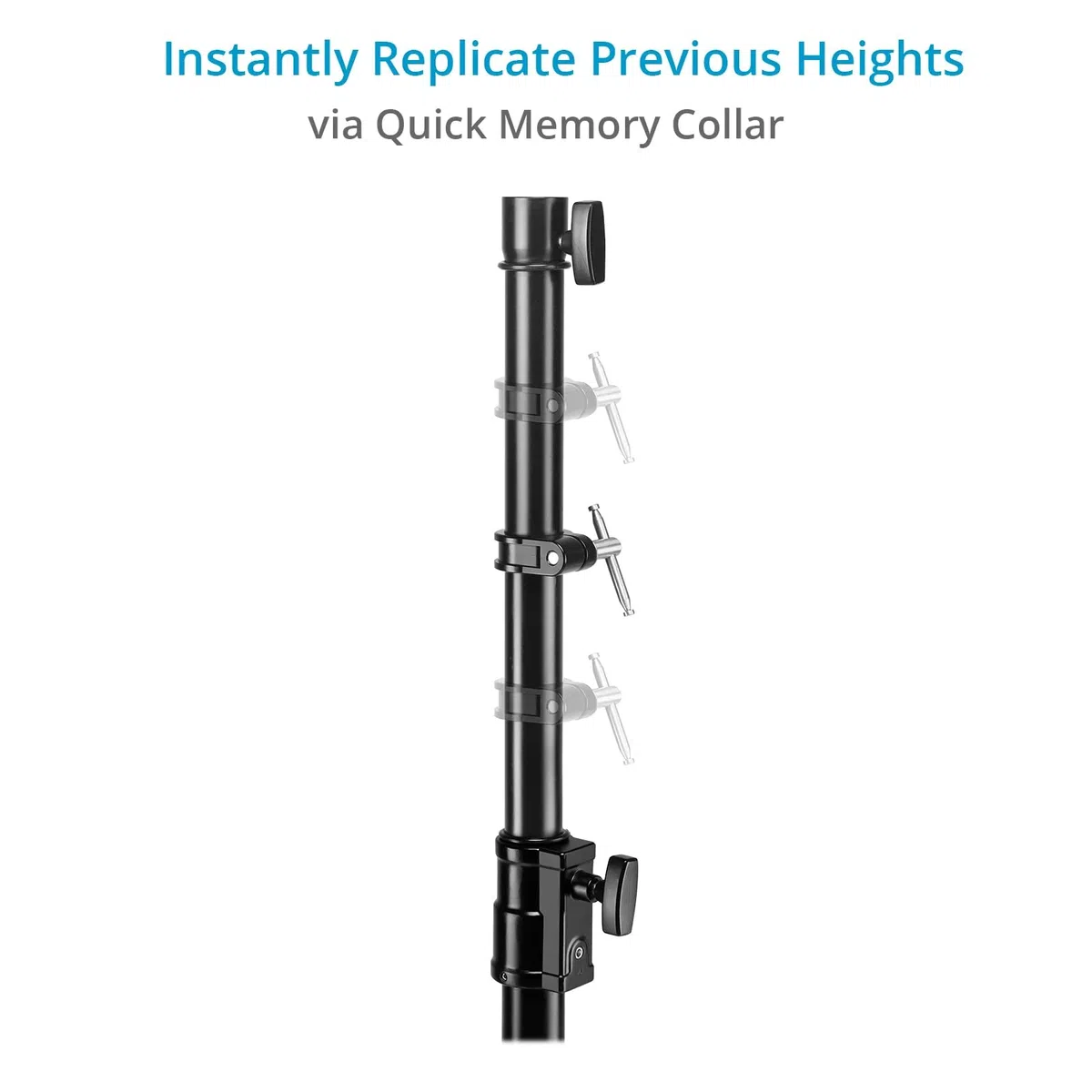 PROAIM 44-Zoll Kamera-Slider-Stativ mit Junior-Pin, 36 kg | Höhenverstellbar 63–112 cm; Stahl-/Alu-Zweistufendesign; 79 cm Standfläche mit 2 Nivellierbeinen.