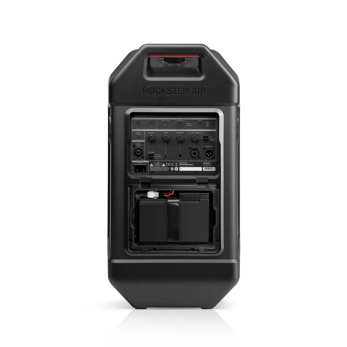 Teufel ROCKSTER AIR 2 Tragbarer Bluetooth-Speaker Mobiler Event Speaker | Leistungsstark, bis 58 Std. Akku, Wechselbarer Akku, Powerbank Funktion, Instrumentenanschlüsse, DJ, Mikro,Stativ - Schwarz