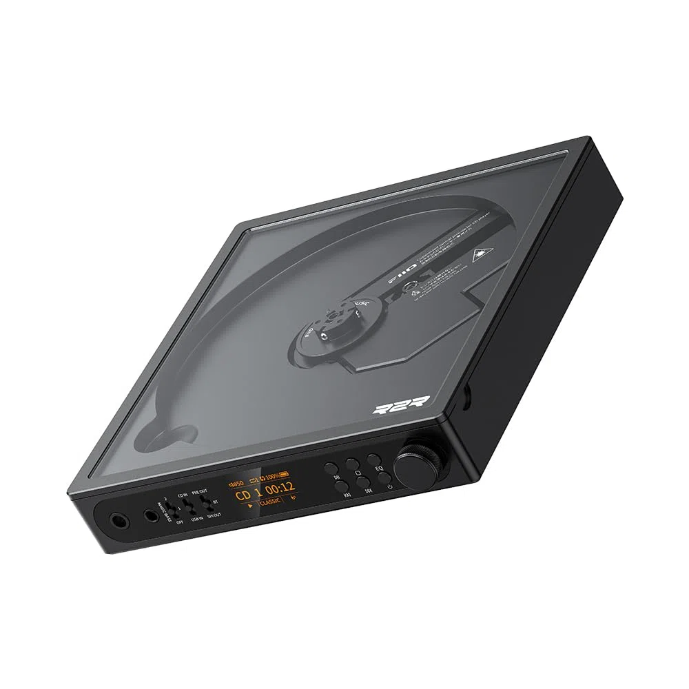 FiiO DM15 Tragbarer Stereo-CD-Player mit echtem 24-Bit-R2R-DAC, 1150 mW + 1150 mW Hochleistungsausgang, aptX adaptiver Bluetooth-Sender, 24 Soundvoreinstellungen, USB/CD HiFi Audio, HD-Display