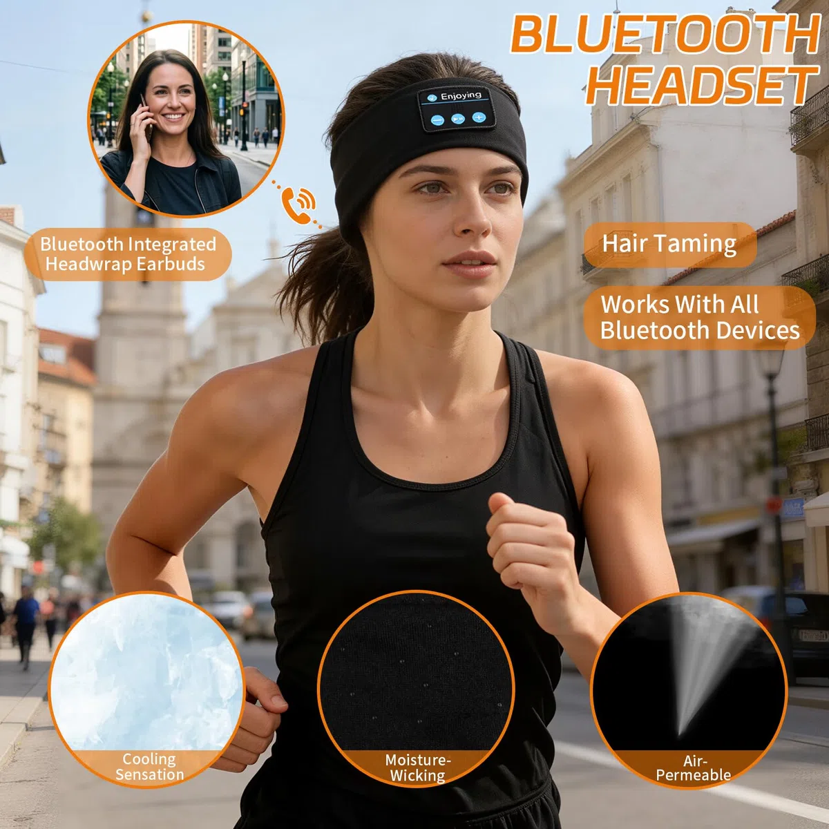 Schlafkopfhörer Bluetooth Stirnband Kabellose Schlaf Kopfhörer Schlafmaske für Seitenschläfer HD Stereo Lautsprecher Weich & Waschbar 10+h Laufzeit Geräuschdämpfung für Schlaf Yoga Sport für Männer/Fr