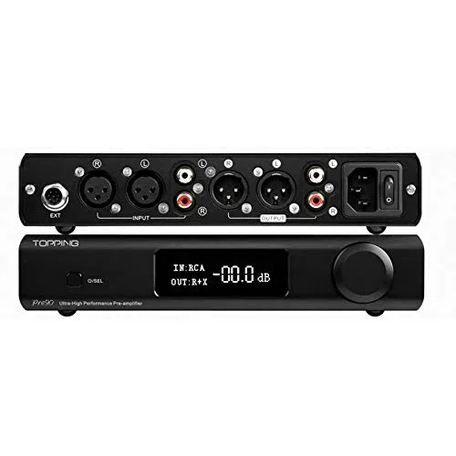 Topping Pre90 Vorverstärker & Ext90 Eingang Extender Hi-Res Audio NFCA Module 2RCA 4XLR Kombination (Schwarz, Pre90)