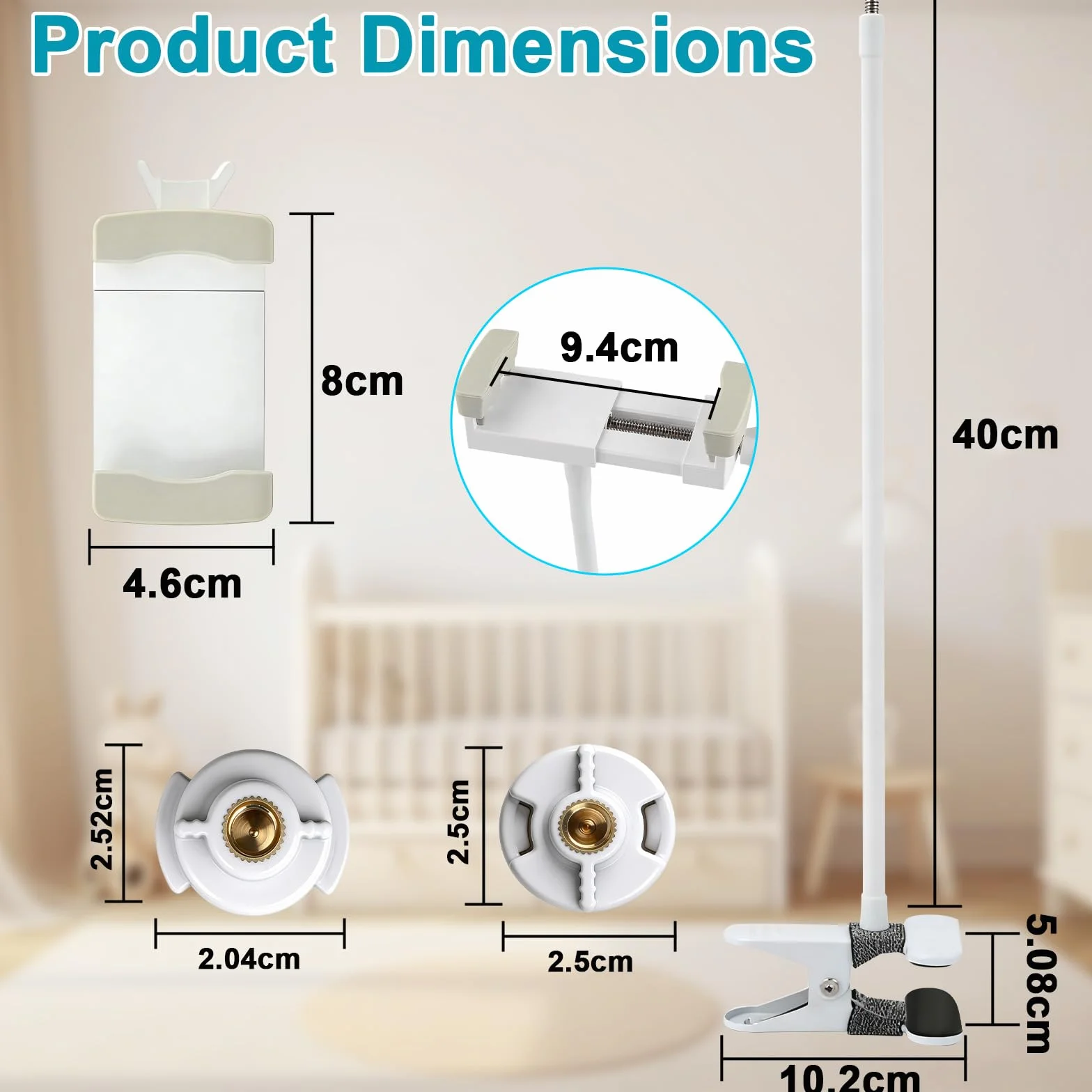 Kamera Halterung 40 cm Lang Kompatible mit HelloBaby Kamera Holder Kompatible mit GHB Flexible Monitor Halterung Kompatibel für Philips Avent Klemmerhalter Ständer Handyhalter