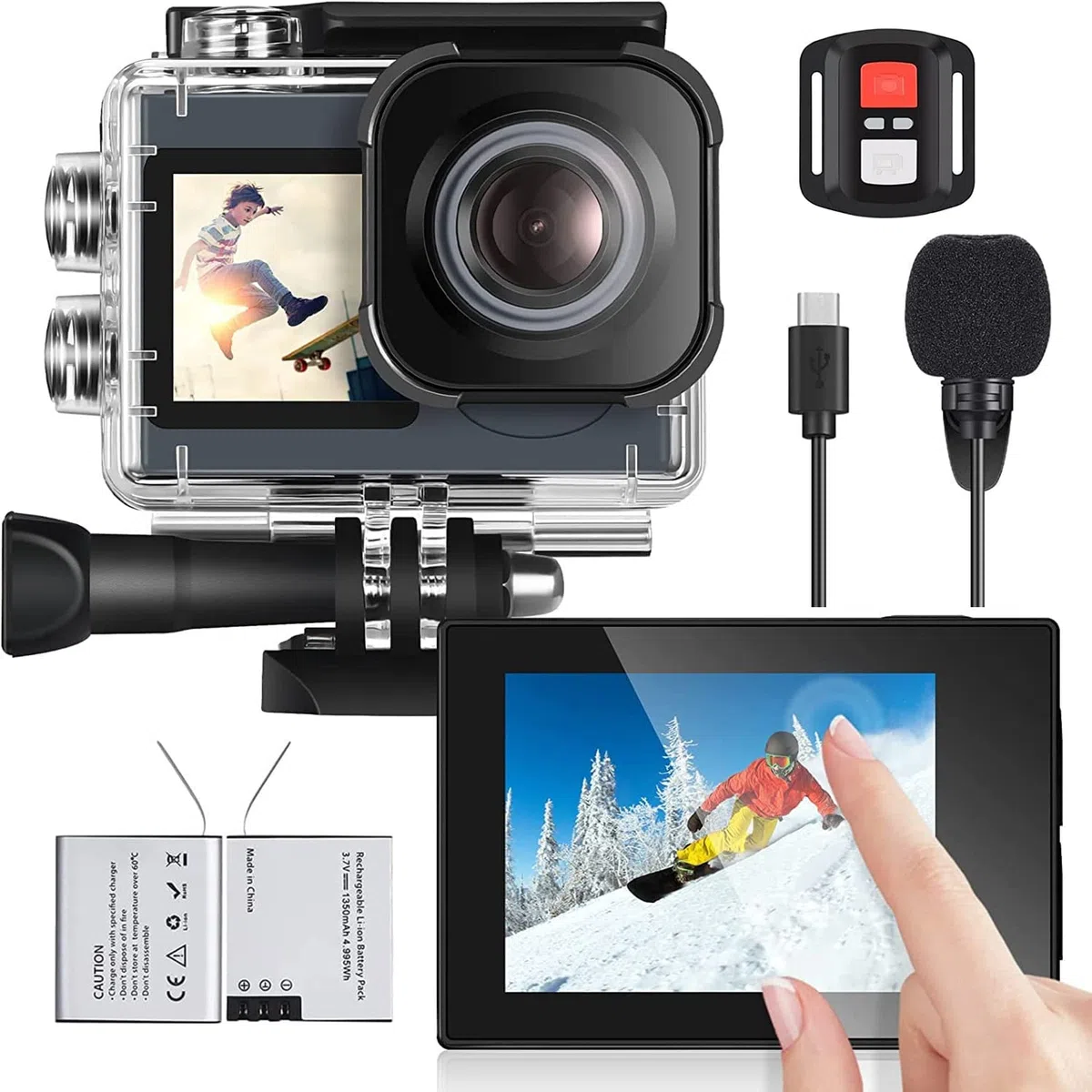 icefox Action Cam 4K Ultra HD 20MP Kamera Unterwasserkamera & SanDisk Extreme SDXC UHS-I Speicherkarte 128 GB