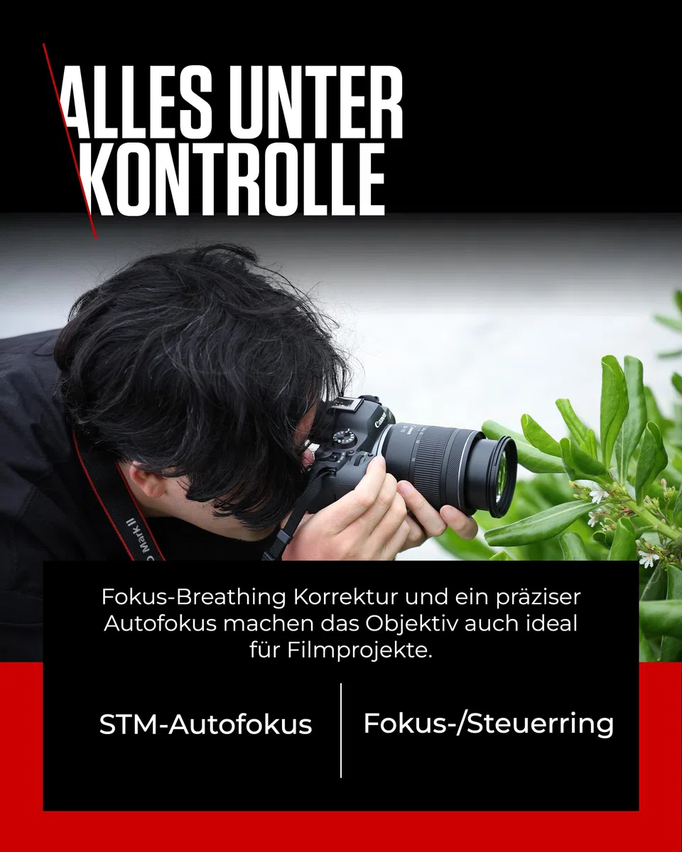 Canon RF 28-70mm F2.8 is STM Standard-Zoomobjektiv für EOS R Kameras mit 5,5-Stufen-Bildstabilisator, Witterungsschutz in kompakter und Leichter Bauweise