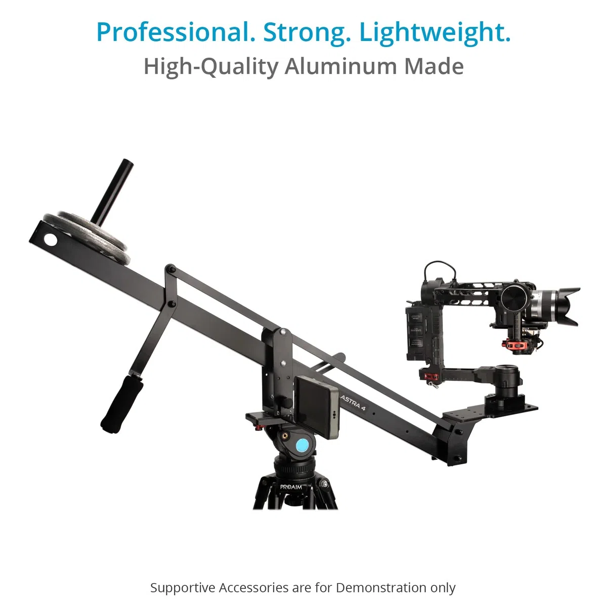 PROAIM Astra 4ft Professional Minikamera Ausleger für DSLR Videofilmkamera| robust Aber leicht, Bester Reise, Indoor/Outdoor Alukran, mit LCD-Arm + Tasche (JB-AS04-00)