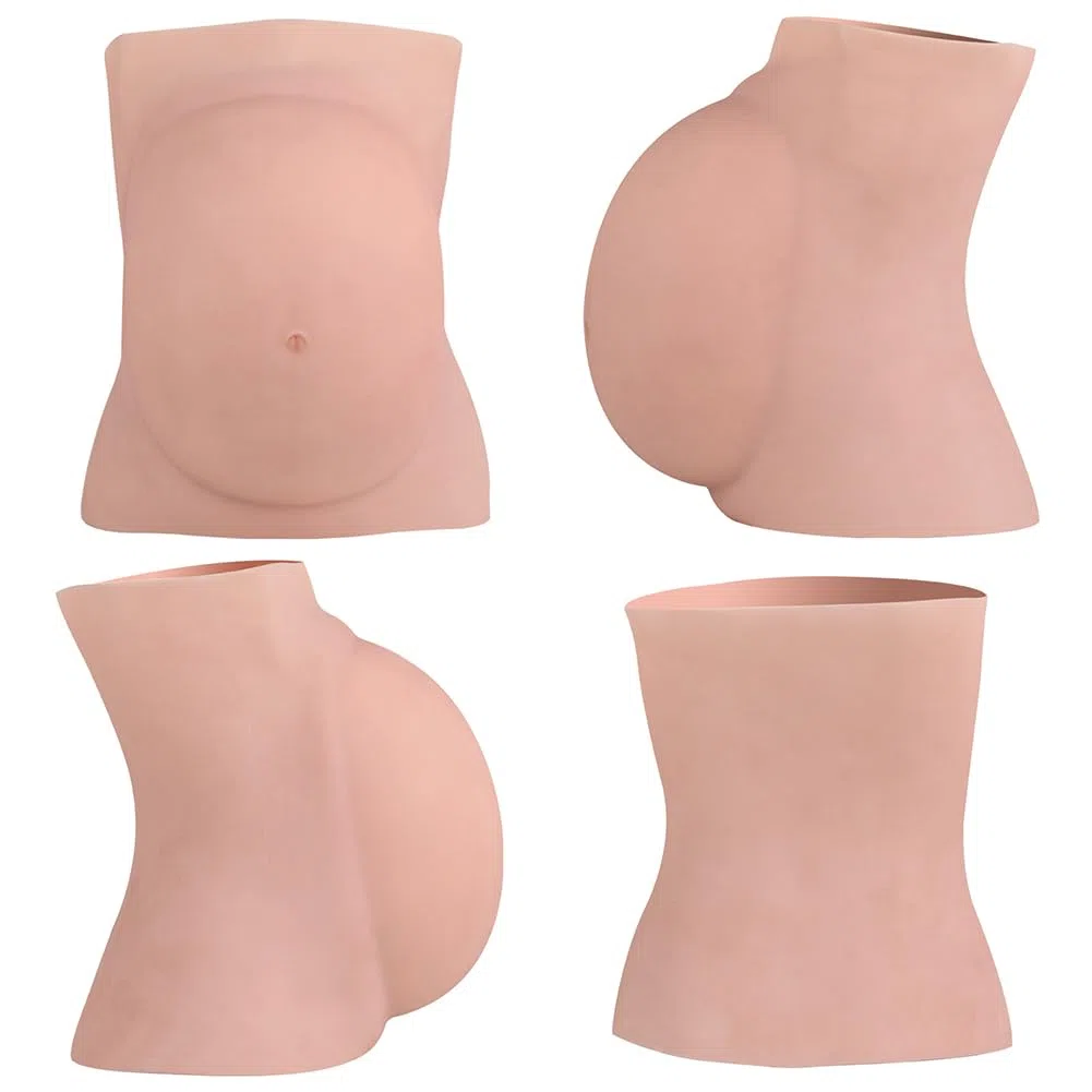 Künstlicher Schwangerschaftsbauch, künstliches Silikon, für Film und Fernseher, Requisiten, Cosplay, Fotografie (9 Monate/1,9 kg, Weiß)