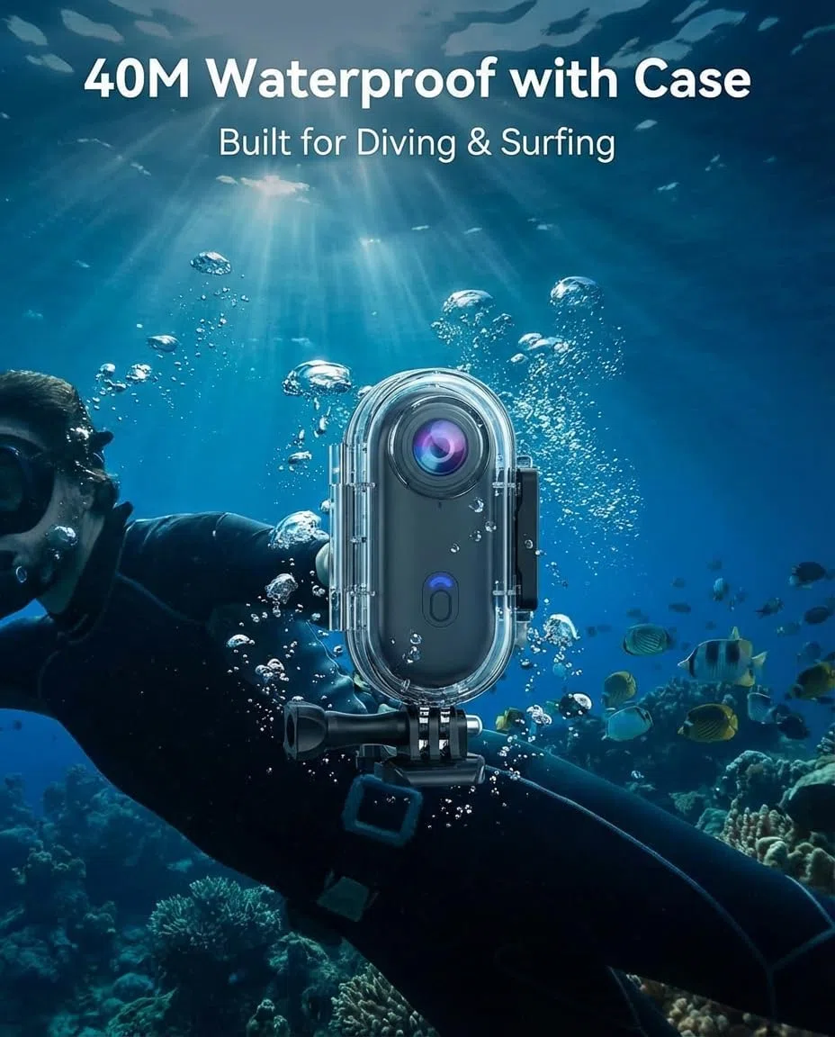 4K POV Daumen-Action-Kamera, tragbare Mini-Körperkamera, zum Anklippen, wasserdicht, freihändig, Videorecorder für Skifahren, Radfahren, Laufen, Schwimmen, Wandern, Reisen, Vlogging