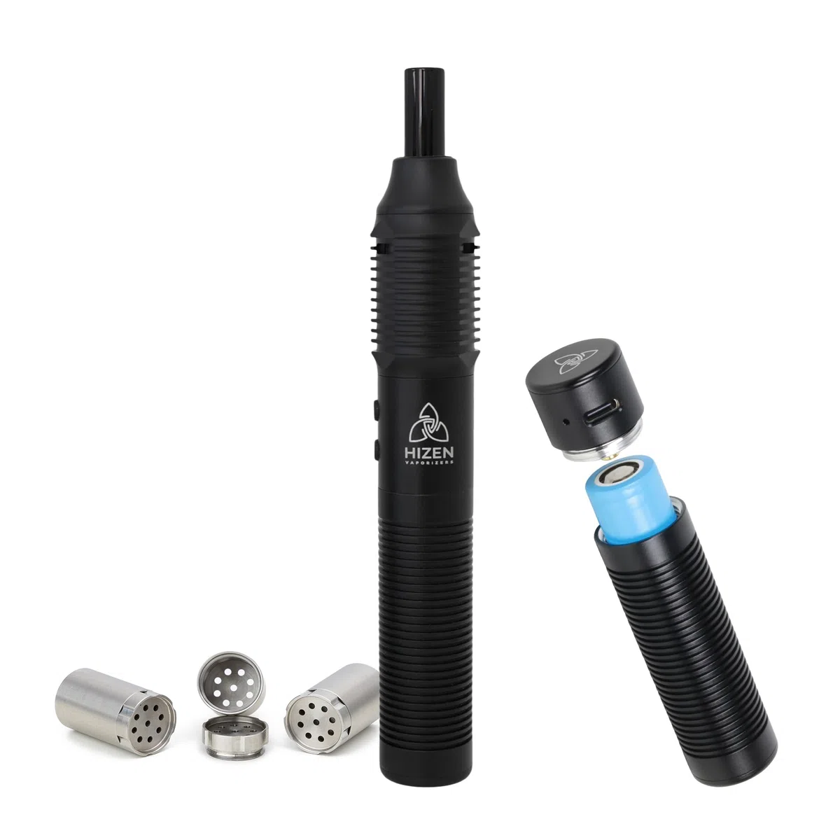 HIZEN Vaporizer Stilus Pro Konvektion + Ladeset + Dosierkapseln, Verdampfer für Kräuter, 3200 mAh, austauschbarer 18650 Akku, USB-C, 80-220°C Präzise Temperratursensorik