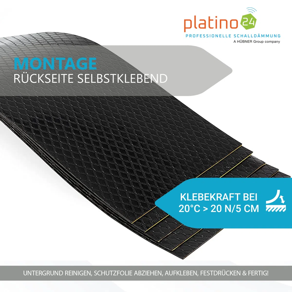 platino24 200x Bitumenmatten 250x100x2mm, Antidröhnmatten selbstklebend, Dämmmatten Auto, Schalldämmung
