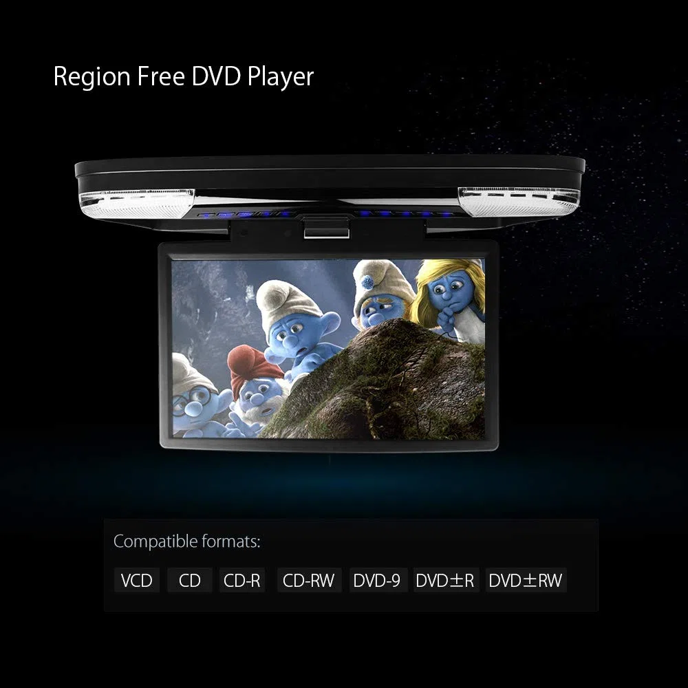 XTRONS 15,6“ Auto Deckenmonitor Digital-DVD-Player Im Auto Fhd 16: 9 Bildschirm Für Auto Bus Unterstützt 1080P Video Auto Overhead-DVD-Player Auto-Monitor Mit Hdmi-Anschluss