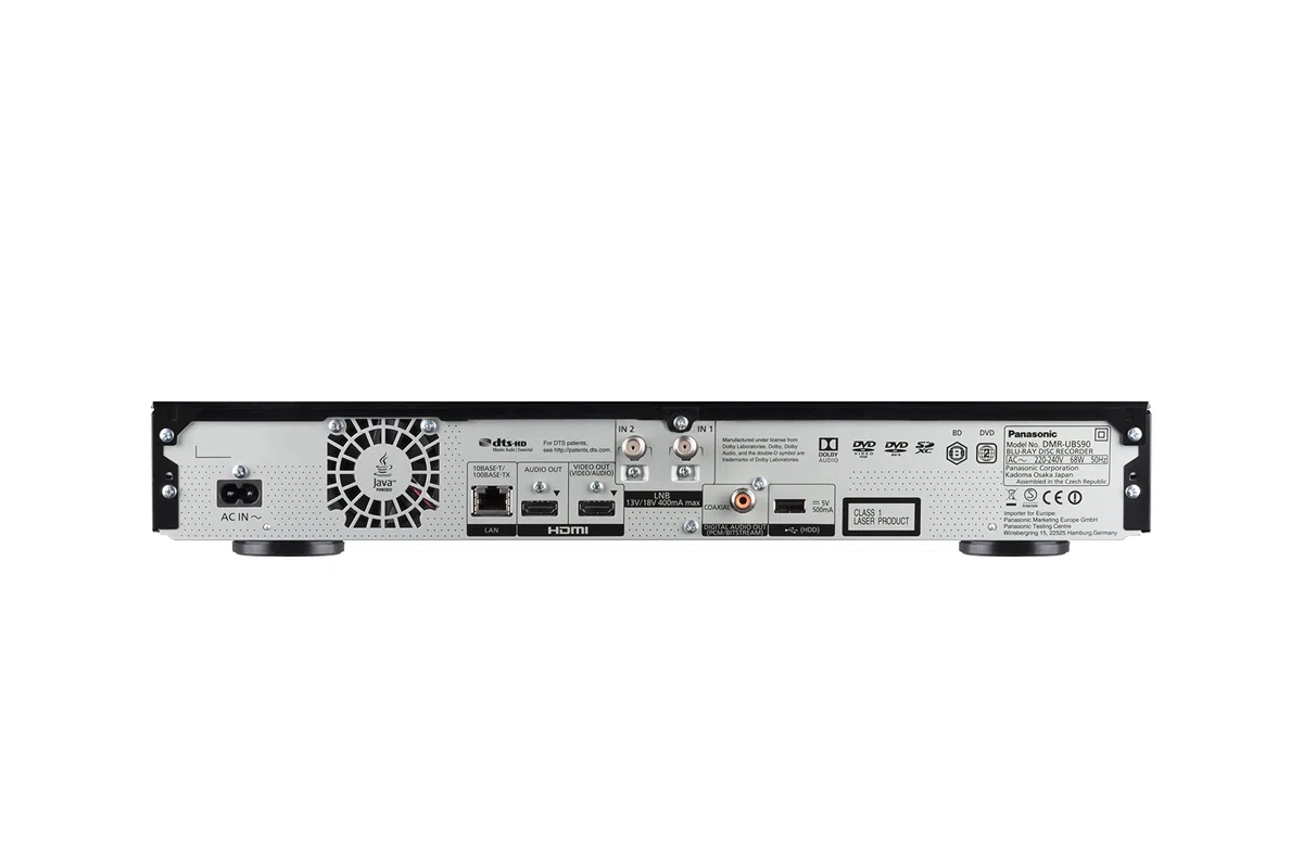 Panasonic DMR-UBS90EGK Ultra HD Blu-ray Recorder (2TB HDD, 4K Blu-ray Disc Wiedergabe, UHD TV Satellitenempfang, 3 x DVB-S/S2 HD Tuner) & KabelDirekt – 4K HDMI-Kabel – 5 m – 4K@60Hz (Schwarz/Blau)