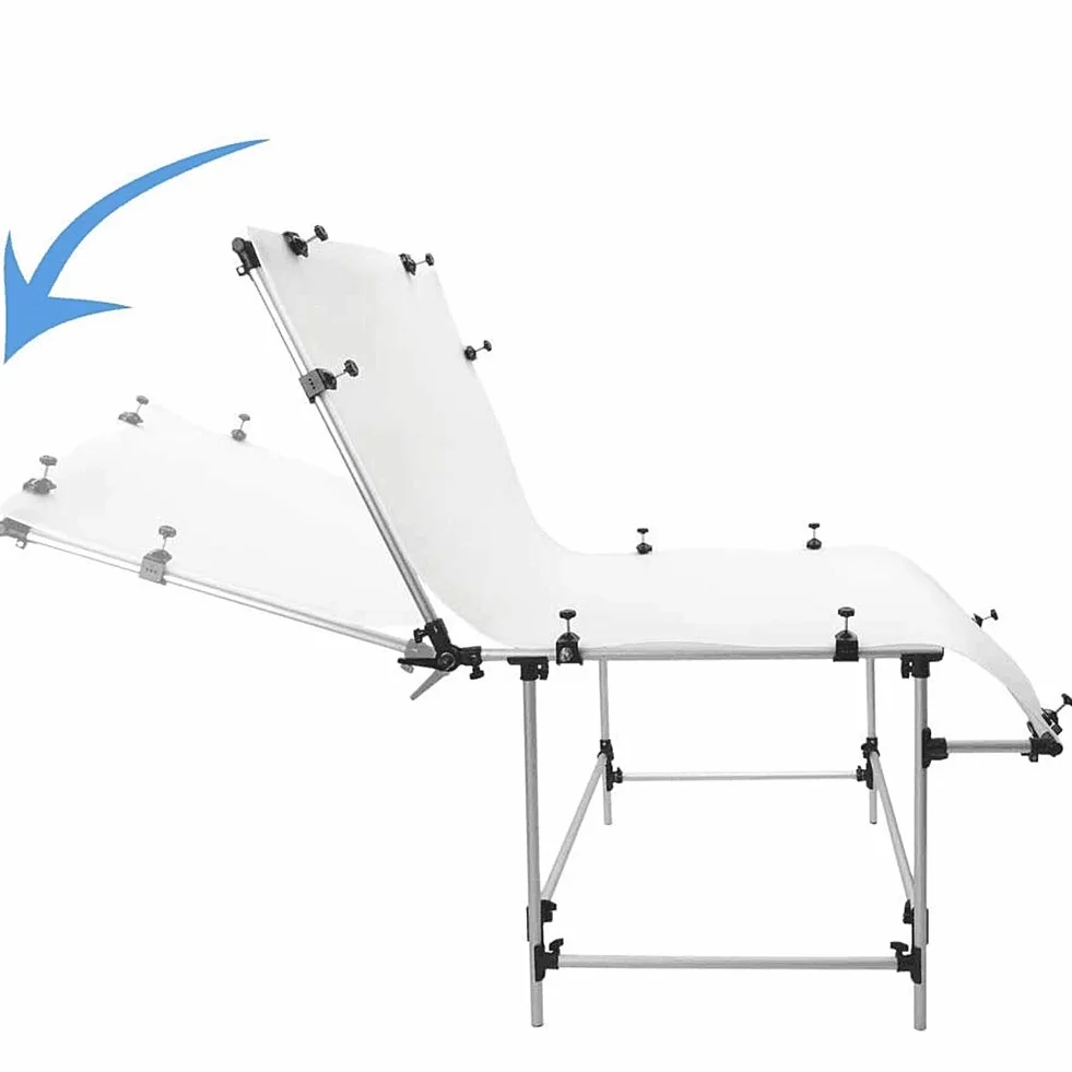 Großer Studio-Schießtisch, Stillleben, Produktdisplay, Schießtisch, Klemme, 100 x 200 cm, verstellbarer Fotografie-Hintergrund, robuster Schießtisch, für Foto-Video-Fotografie, Produktwerbung