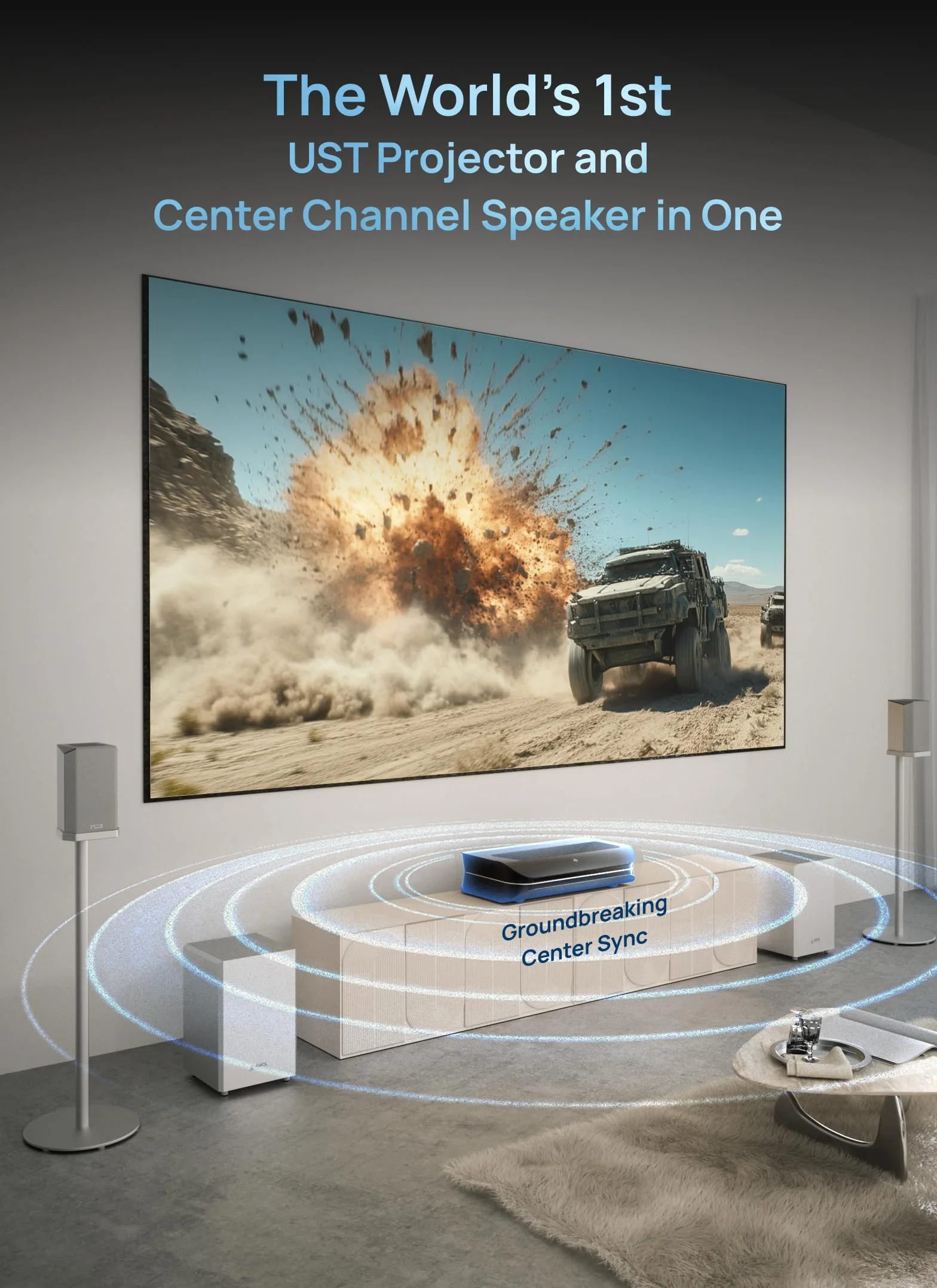 AWOL VISION ThunderBeat 4.2.2 All-Wireless Home Theater Sound System, Surround-Sound-System mit Dual-120W-Subwoofern und nach Oben gerichteten Lautsprechern, Dolby Atmos DTS Unterstützung
