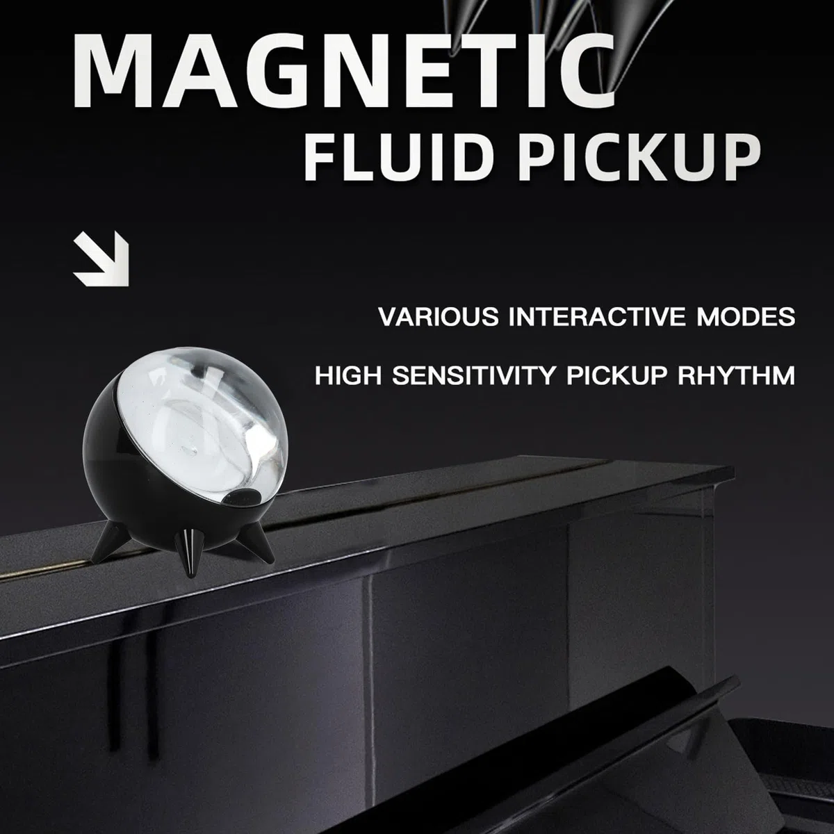 TOPINCN Ferrofluid Sound Visualizer, Magnetic Fluid Music Mate, Tanzende Ferrofluid-Lautsprecher-Rhythmuslampe für Desktop-Dekor, Hypnotisierender Audio-Visualizer mit