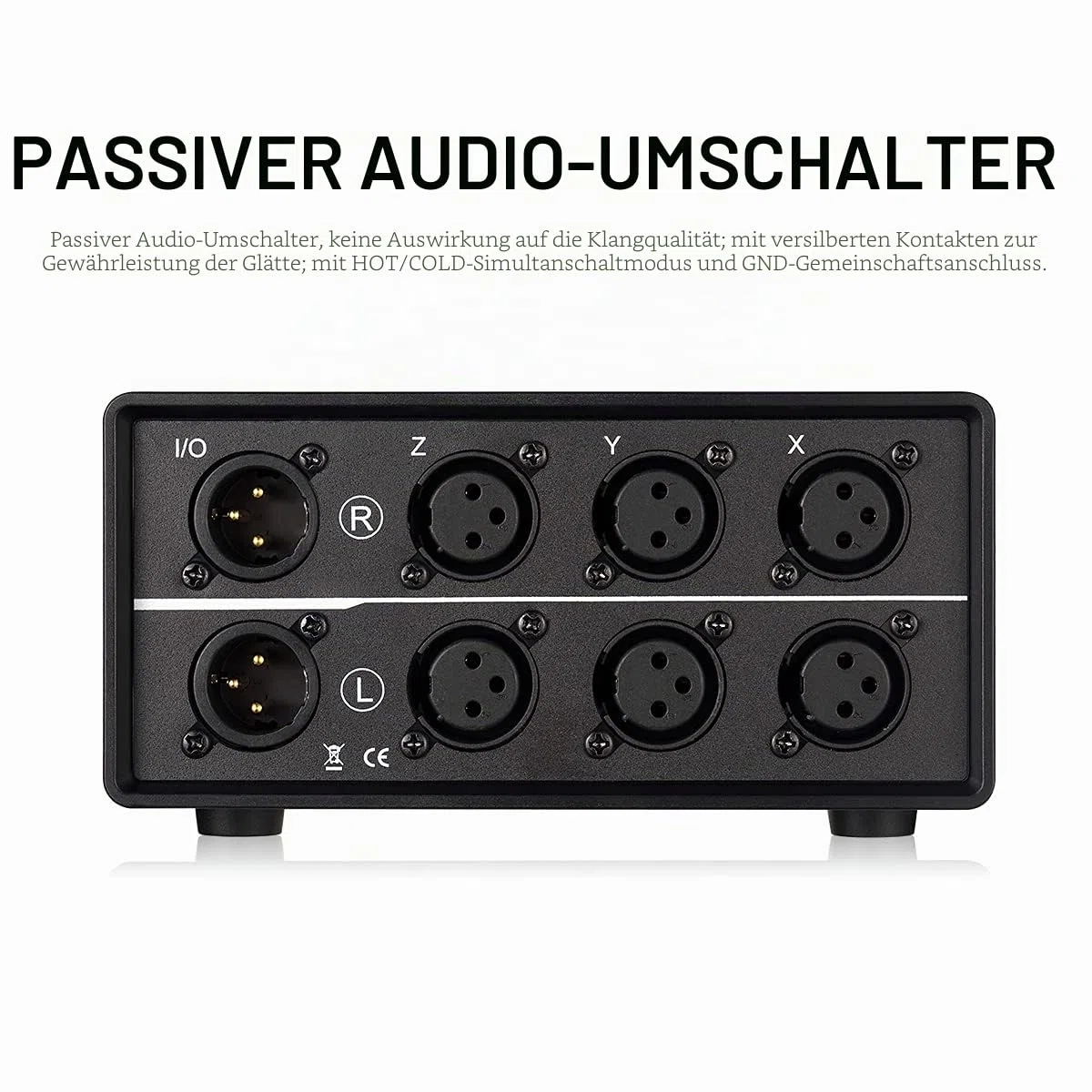 Nobsound 3-IN-1-OUT XLR Audio Switch ; Balanced Audio Converter ; 3-Way Stereo Passive Audio Selector Switcher (MC103 Pro 3-IN)
