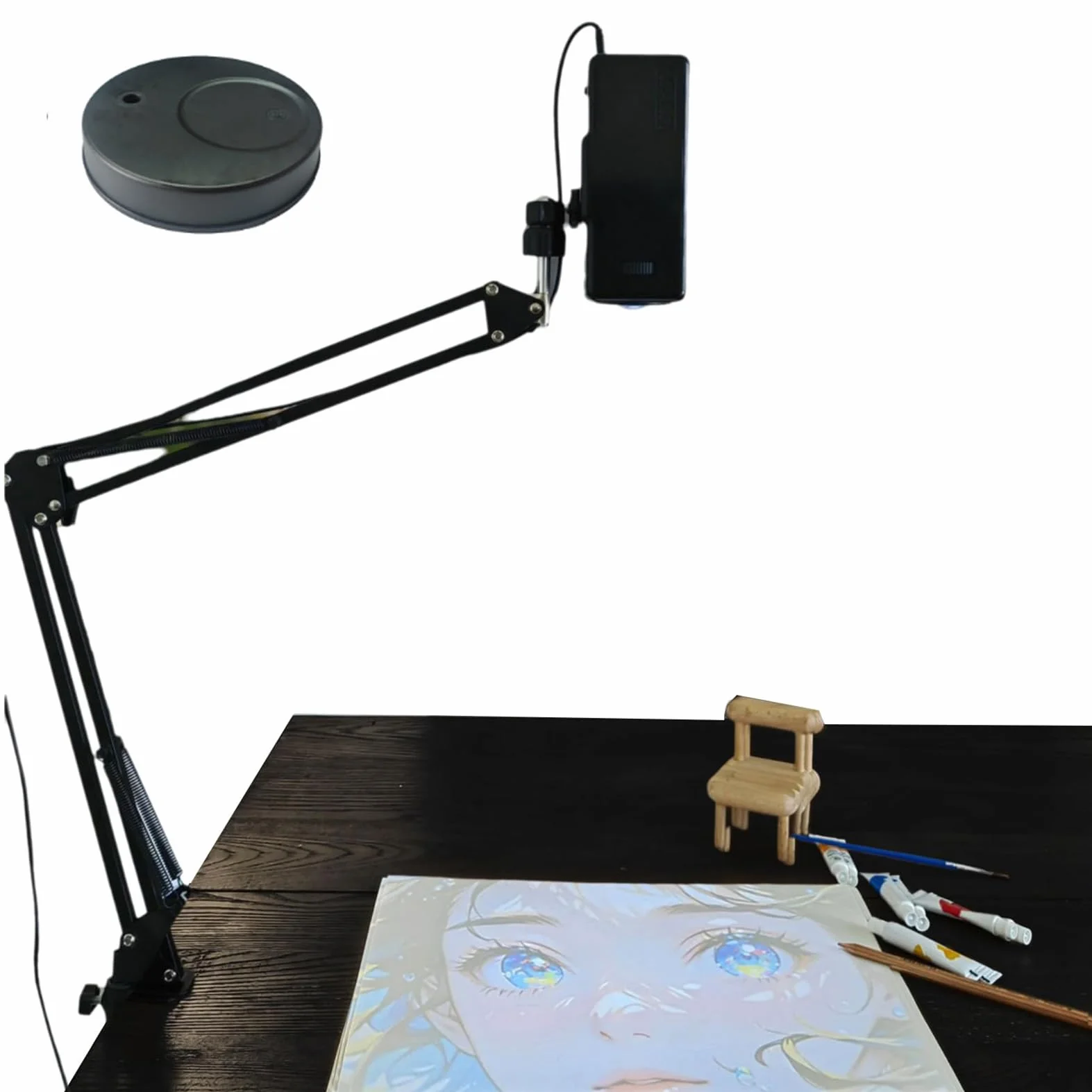 Smart Sketcher Projektor, Led-zeichnungsprojektor Mit 18–200 cm Projektionsweite, Hd-bildübertragung über USB/Smartphone, Fernbedienung Und Ständer, Kunst-nachzeichnungswerkzeug Für Künstle with-Base