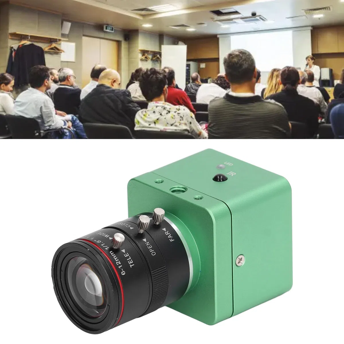 41 MP HDMI-Kamera, 4K 30 FPS Digitale Sicherheitskamera, Digitale Industrie-C-Mount-Kamera mit 6-12 Mm Verzerrungsfreiem Manuellen Objektiv, USB-Industriekamera für (EU-Stecker)