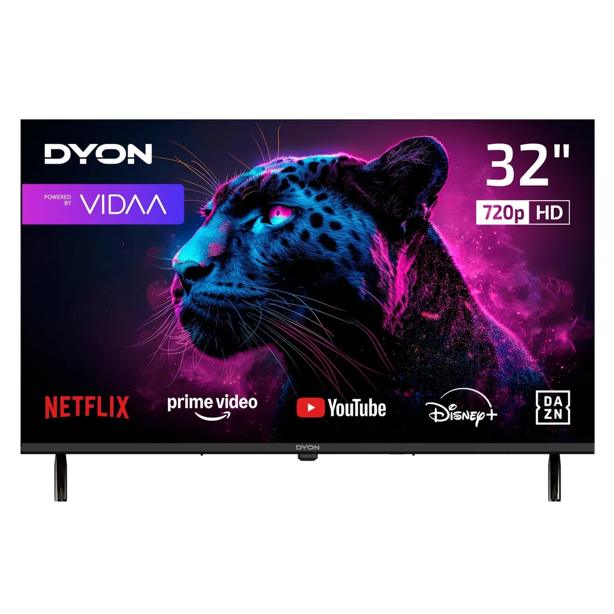 DYON Movie Smart 32 VX - 32 Zoll 80 cm Smart TV mit HD Triple Tuner (DVB-C/-S2/-T2), App Store, Prime Video, Netflix, YouTube, DAZN, Disney+, waipu.tv, Hotelmodus