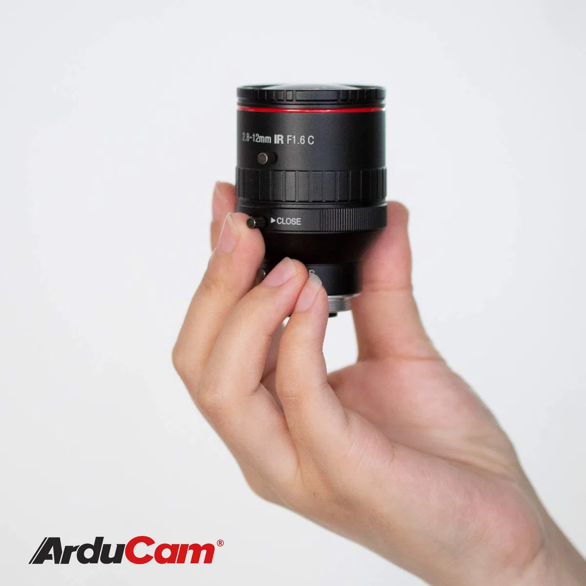 Arducam 2,8–12 mm Varifokales C-Mount-Objektiv für Raspberry Pi HQ Kamera, mit C-CS-Adapter, industrielles Teleobjektiv