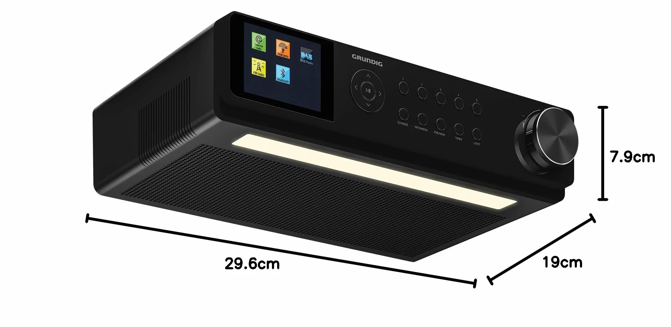 Grundig GKR1060 DKR 3000 BT DAB + WEB Küchenradio mit Bluetooth, DAB + Empfang und Internetradio Schwarz